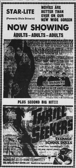 Dixie Drive-In Theatre - Old Ad As Starlite From Ron Gross